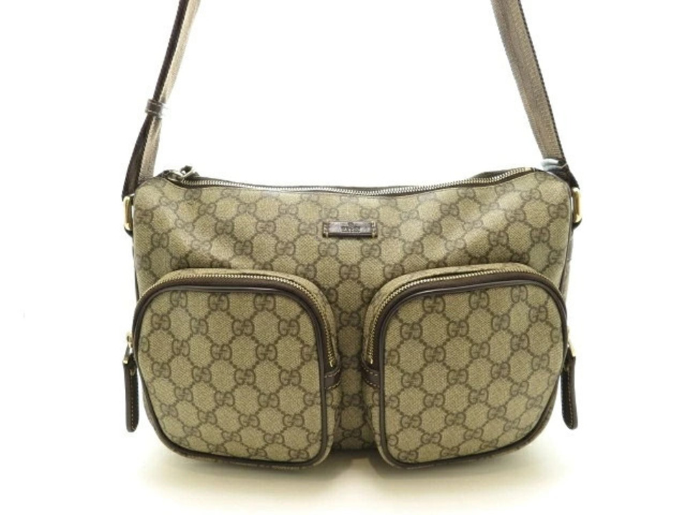 Gucci bag shoulder GG Supreme dark brown Beige Cream